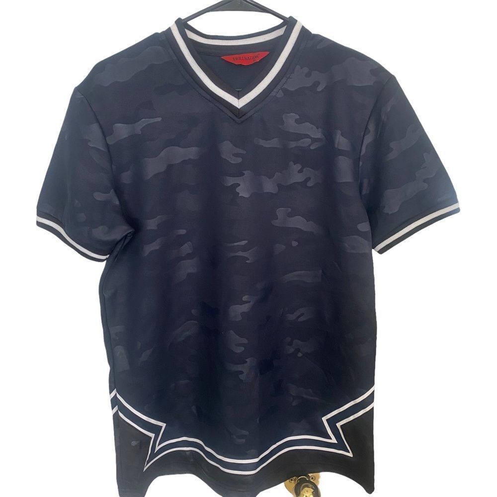 TrillNation Navy Camo Shirt Sz‎ S